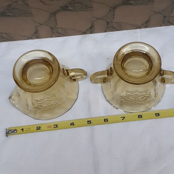 7 PC bundle vtg yellow Federal depression glass-Madrid &Normandie patterns - Picture 14 of 14